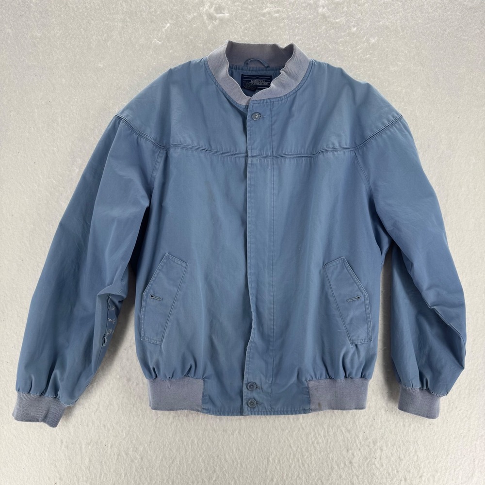 Mervyns - VTG Harrington Bomber Jacket Paint Splatter - Blue - L - Mens